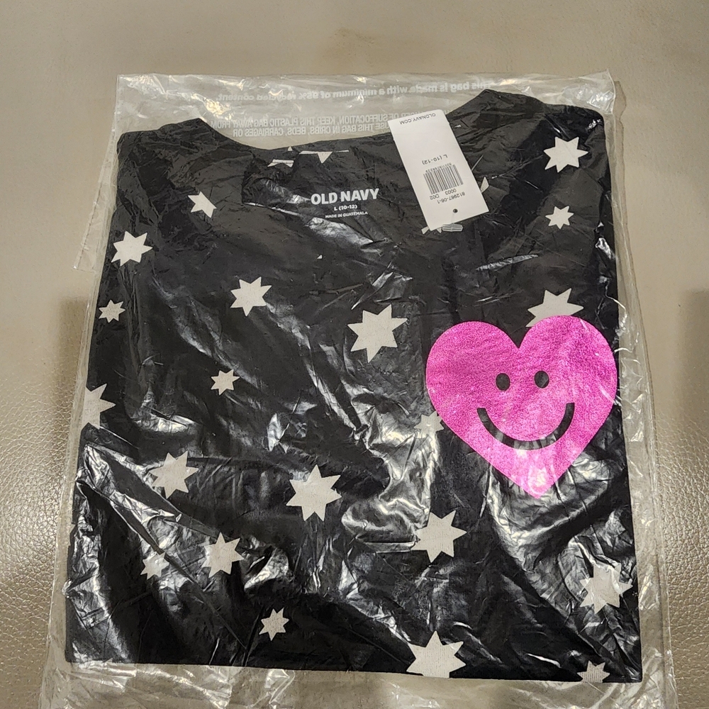 Old Navy Girls Black Graphic T L 10/12 & Jordache Super Skinny BlackJeans, 14S.
